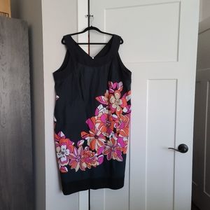 Lane Bryant Floral and Black Sleeveless Dress - Size 28